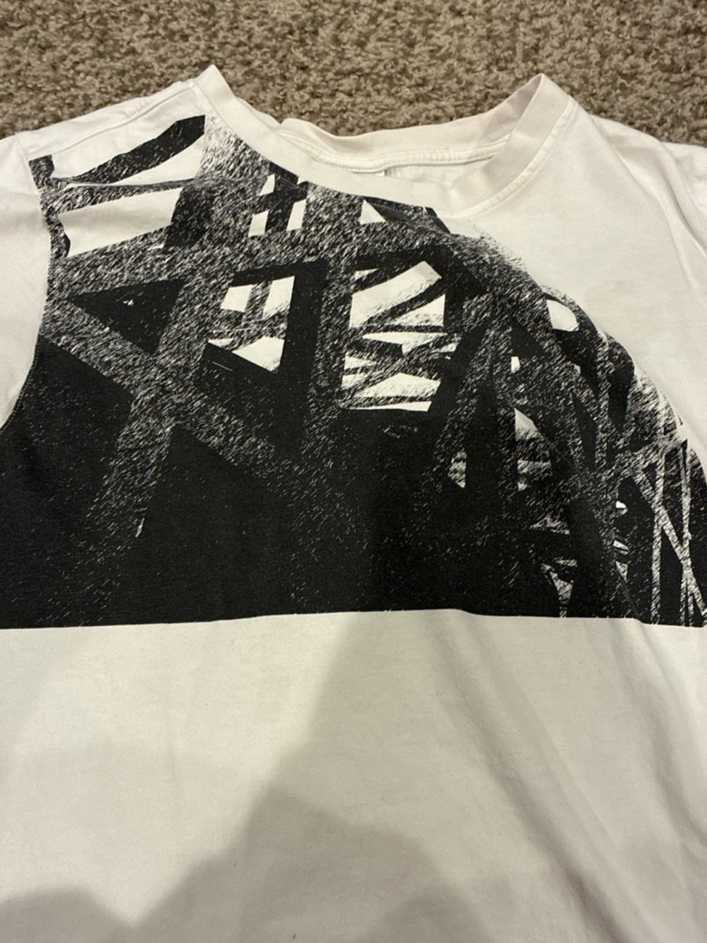 adidas White Tee with Black Architectural Print Beijing 2008 World Cup - Picture 4 of 8